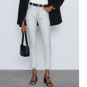 Zara Snake Skin High Rise Skinny Jeans Size: 2